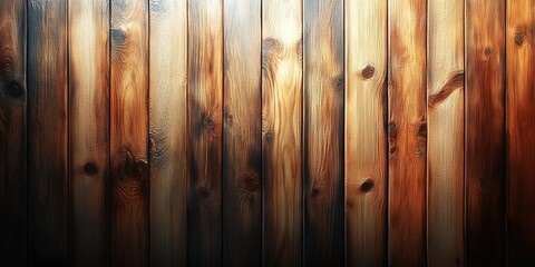 Poster - Wood paneling with rich texture and warm hues in natural light creating an inviting atmosphere