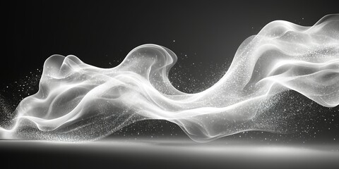Poster - Elegant wisps of translucent fabric flowing gracefully in a modern artistic display
