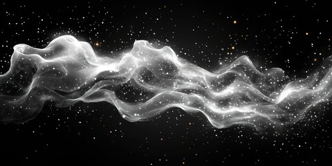 Poster - Ethereal clouds of glittering stars drift across a dark cosmic background in an enchanting display of cosmic beauty