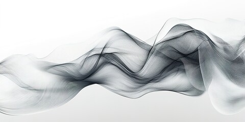 Poster - Abstract black and white flowing wave design on a minimal background highlighting movement and elegance