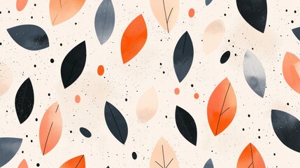 Poster - A clean and modern green botanical art background with hand-drawn leaves and branches. Perfect for use in fabric, print, cover, banner, and wallpaper