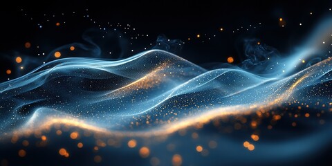 Poster - Waves of light and motion create a mesmerizing display of colors and textures in an abstract setting