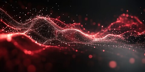 Fototapete - Vibrant abstract waves of light and energy flowing in a dynamic pattern against a dark background