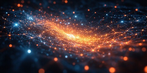 Poster - Vibrant cosmic swirl of light and energy captured in a mesmerizing digital design