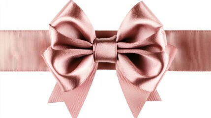 Wall Mural - Elegant Pink Satin Bow on Ribbon for Gift Decoration and Wrapping