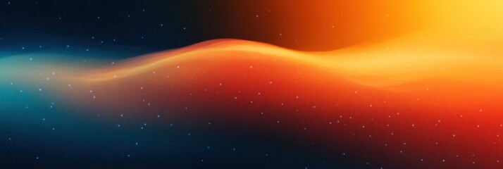 Poster - Vibrant Abstract Gradient Background with Teal, Orange, and Black Hues Showcasing Fluid Motion and Soft Light Effects for Digital Designs