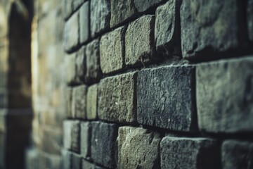 Poster - Close-up shot of a brick wall in a building, great for interior design or construction-related images