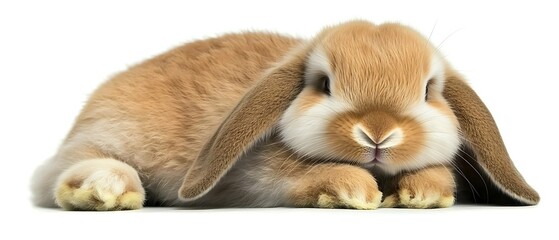 Poster - Adorable lop-eared bunny rabbit resting.