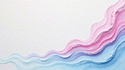 Wall Mural - Abstract Pastel Wave Design  Soft, Textured Swirls of Pink and Blue Hues on a Light Background