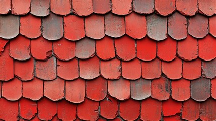 Sticker - Close-up shot of a red shingled roof with details on texture and color