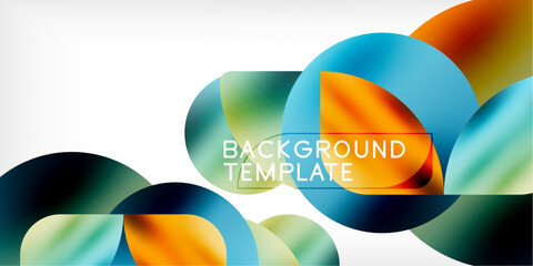 Poster - Triangles, circles, petals geometric shapes illustration