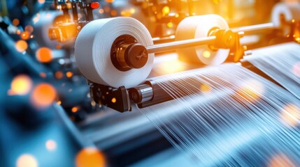 Poster - Metalworking Machine in Automated Industrial Factory with Spindle Turning and Cutting Metal