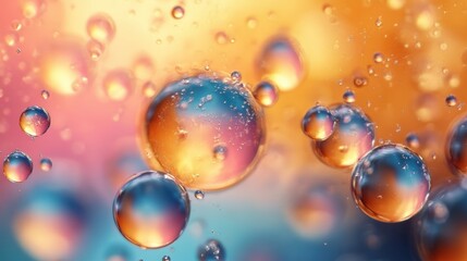 Poster - colorful bubbles with soft background in vibrant shades of orange and blue capturing the essence of 
