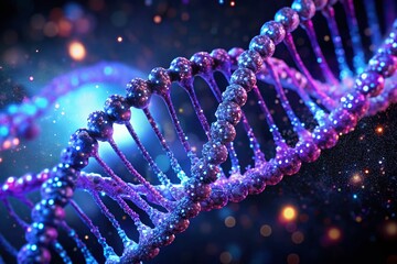 Aufkleber - Low Light Microscopic DNA Strand Visualization:  Abstract Cellular Structure