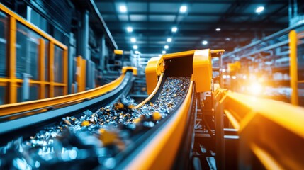Poster - Automated Conveyor Belt System in Modern Industrial Factory