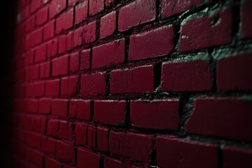 Poster - a simple image of a red brick wall against a dark background