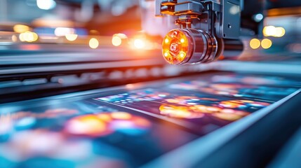 Poster - Futuristic Industrial Automation and Machinery in a Modern Factory Setting