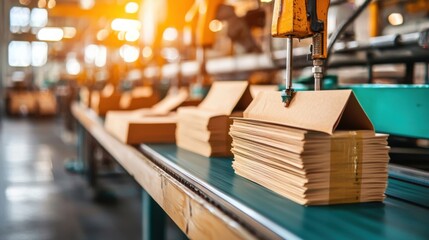 Poster - Stacks of Books on Wooden Desk in Bright Office Environment
