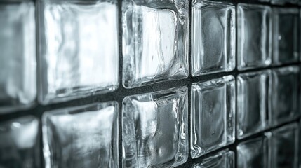 Poster - close up shot of glass blocks in various shapes and sizes
