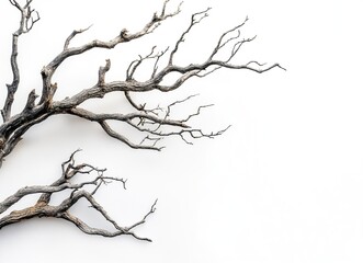 Wall Mural - Dried tree branches against a white background, high-definition photography. --ar 128:93 --v 6.1 Job ID: 4b98e82e-74e2-4f38-baee-2fe7fc502e9a