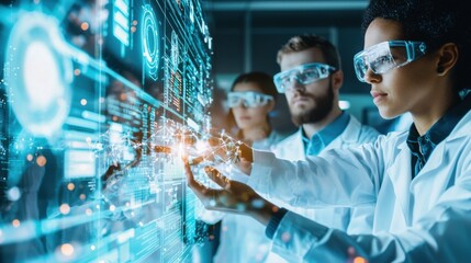 Poster - Team of scientists and engineers exploring innovative virtual reality technology