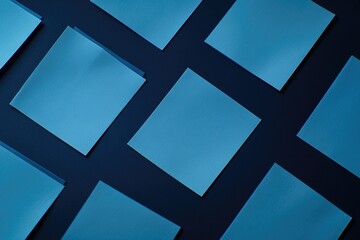 Poster - close-up of a blue wall with geometric squares