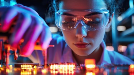 Poster - Scientist Conducting Chemical Experiment In Modern Laboratory