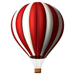 Wall Mural - floated red and white hot-air balloon isolate on transparency background png