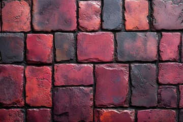 Poster - A high-angle shot of a red brick wall, suitable for use in architectural or construction-related contexts
