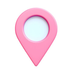 Fototapete - 3D pink location map pin isolated on transparent background