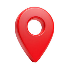 Fototapete - 3d red location pin icon isolated on transparent background, Cut out