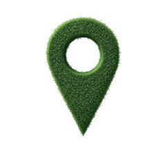 Fototapete - 3d green location pin icon isolated on transparent background, Cut out