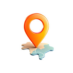 Fototapete - 3d yellow location pin icon cut out