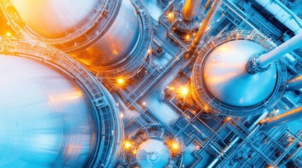 Poster - intricate digital rendering of futuristic industrial machinery and pipework