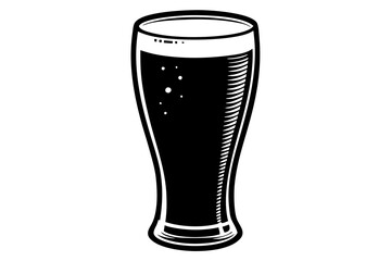 a glass of beer silhouette vector illustration