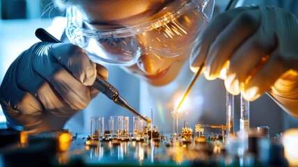 Poster - Scientist Conducting Experiment with Lab Equipment in Scientific Laboratory
