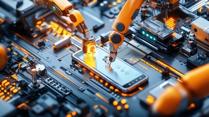 Poster - Intricate Circuitry A Captivating Technological Landscape