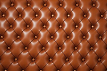 Aufkleber - Luxurious brown leather upholstery texture with button-tufted pattern.