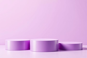 Poster - Minimalist purple podium on light background for creative branding and design presentation.