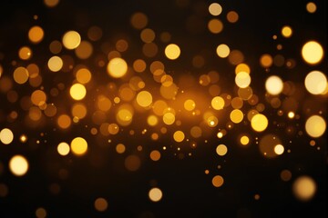 Aufkleber - Abstract golden light bokeh on dark background.