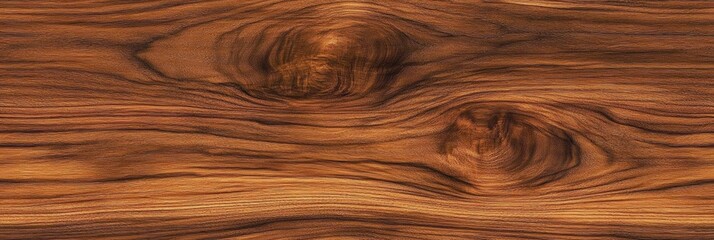 Poster - Detailed natural wood texture background with brown tones featuring knots and swirling patterns ideal for various design projects and artistic applications
