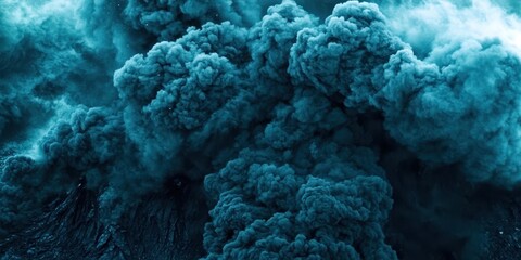 Poster - Blue cloud of smoke is in the air