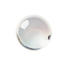 Poster - The image shows a single, perfectly round translucent sphere against a black background, showcasing its reflective properties.