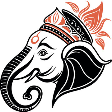 illustration of Ganesh ji tattoo format