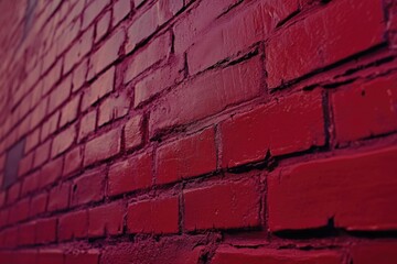 Poster - A detailed shot of a red brick wall with texture and pattern visible