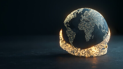 Poster - glowing earth globe with cracks.