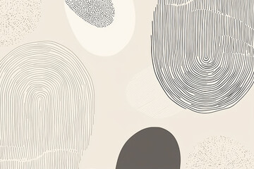 Poster - Scandinavian minimalist pattern featuring abstract line art and geometric forms in muted tones