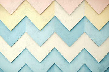 Poster - Chevron stripes in muted pastel shades create a Scandinavian minimalist pattern with modern geometric appeal