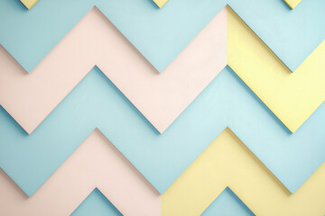 Poster - Scandinavian minimalist pattern with chevron stripes in pastel shades captures modern design aesthetic