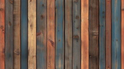 Poster - rustic wooden planks with varied textures in earthy tones resembling old walls or structures for bac